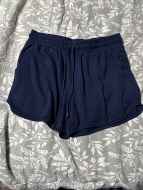 crown & ivy Navy Athletic Drawstring Shorts